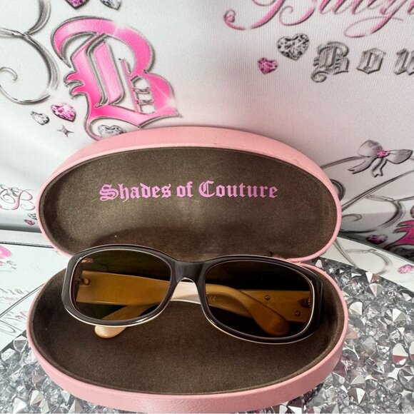 Juicy Couture sunglasses with case Brown Sunglasses Scottie dog logo cute y2k - Picture 2 of 16